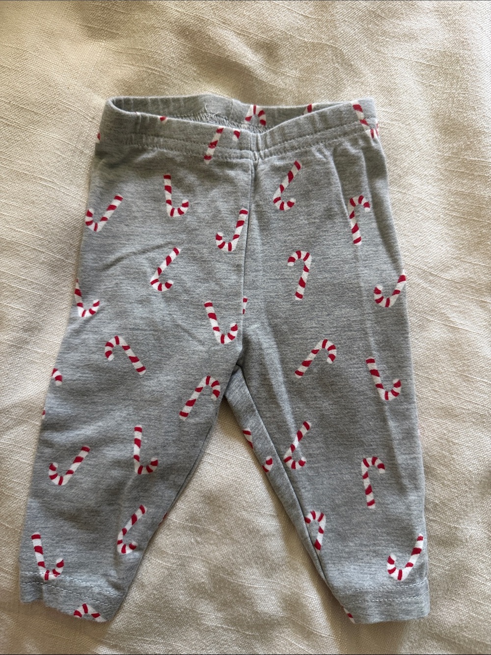 Carters 3Month Gray Candy Cane Print Leggings